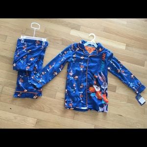 Space jam flannel kids pajama set